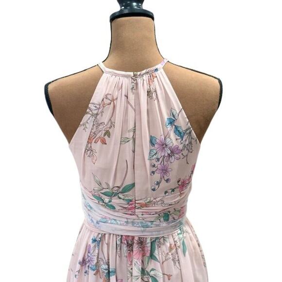 Monique Lhuillier “Daniela” Floral Sleeveless Maxi Gown in Pink – Size 14 - Picture 4 of 11